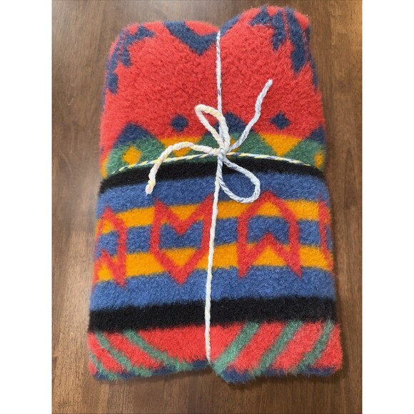 Vintage Biederlack Southwest Aztec Blanket /Throw 54x76 vibrant Soft Acrylic USA - Picture 1 of 9